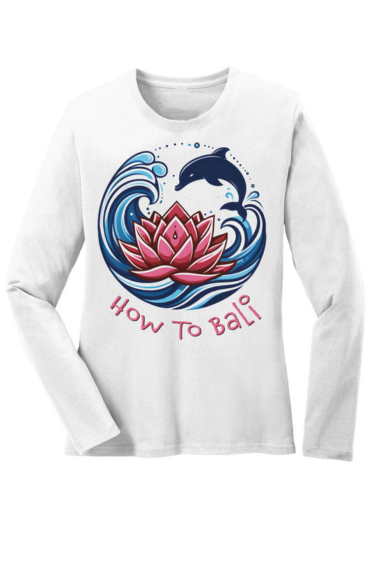 Bali Lotus Dolphin Wave - Long Sleeve Core Cotton 